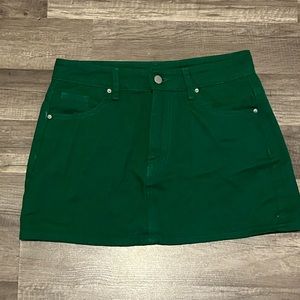 Green Shein mini skirt